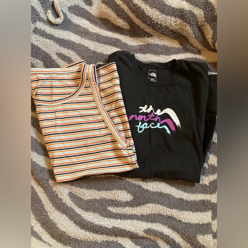 Size small set, one American Eagle and one NorthFace top